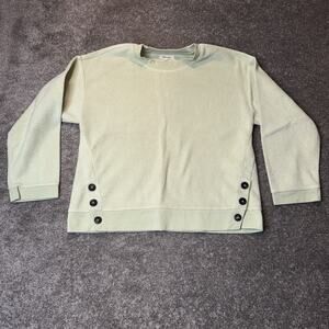 Madewell (Re)sourced Side Button Relaxed Sweatshirt SM Faded Seagrass Womens‎